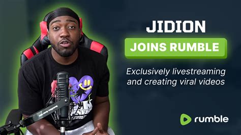 Browse the most recent videos from channel "JiDion" uploaded to Rumble.com. JiDion. 243K Followers. ... 🔴 LIVE - Chill Stream 🔴Twitch Unban?🟩 Keeping the FAITH🙏🏿(Ep. 02) JiDion. 632. 21. 122K. 104. 21 days ago 🔴 LIVE - If You Love Jesus JOIN🔴 W chill stream (Ep. 01) JiDion. 966. 25.. 