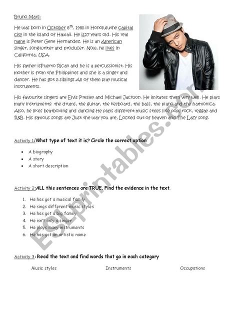 Where is bruno mars from biography template