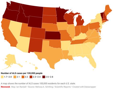 Where is the highest concentration of ALS