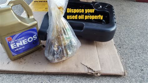 Where to dispose of motor oil. Motor Oil and Oil Filter Recycling Preparation. Some simple steps to ensure your used oil and filters are fit for recycling include: Collect drained or old oil in a secure container with a lid. Keep oil separate from all other fluids like brake fluid or transmission fluids. If collecting your oil over time keep it in a safe location, … 