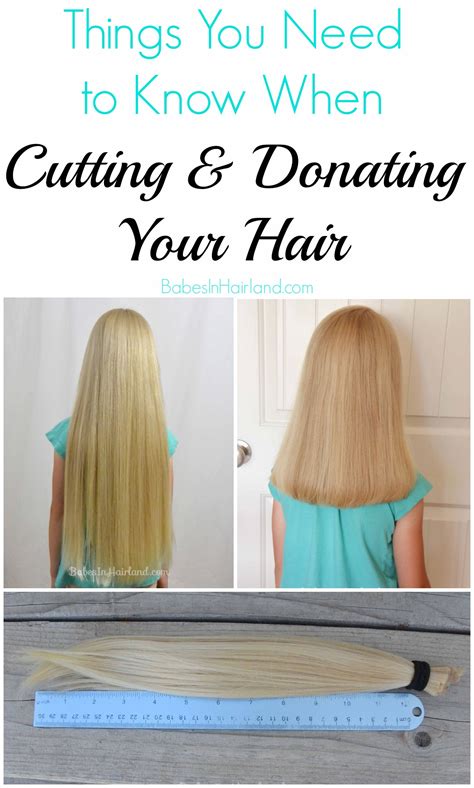 Where to donate your hair. A few options are Rock Your Locks, Angel Hair for Kids, and CanDonate Hair Foundation (Quebec). Get the specs Be sure to contact the recipient first, as many places have different stipulations on the length and quality of the hair donated (has it been coloured, or layered, etc.). 
