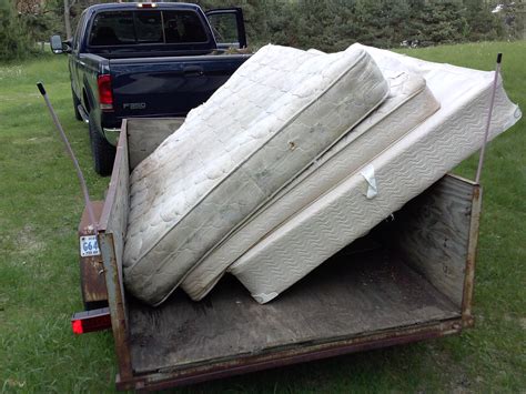 Where to dump mattress for free. Adjustable electrical bed or medical bed base with mattress $50. Crib-sized mattress $5. Foam Topper $5. 100% foam only, no feathers or other filling, 2 inches thick or less, no cover or any kind. Wooden crib frame $10. 100% wooden headboard $10. Upholstered headboard $15. Complete, 100% wooden bed frame $20. (must be disassembled) 