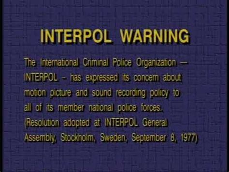 Where to get FBI and InterPOL warning screens - VideoHelp