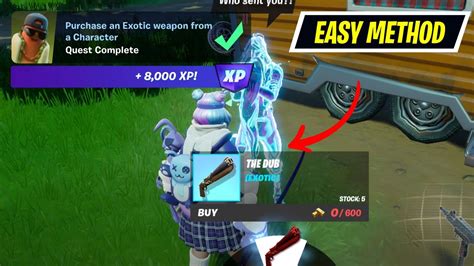 Where to purchase an Exotic weapon from a character in Fortnite 