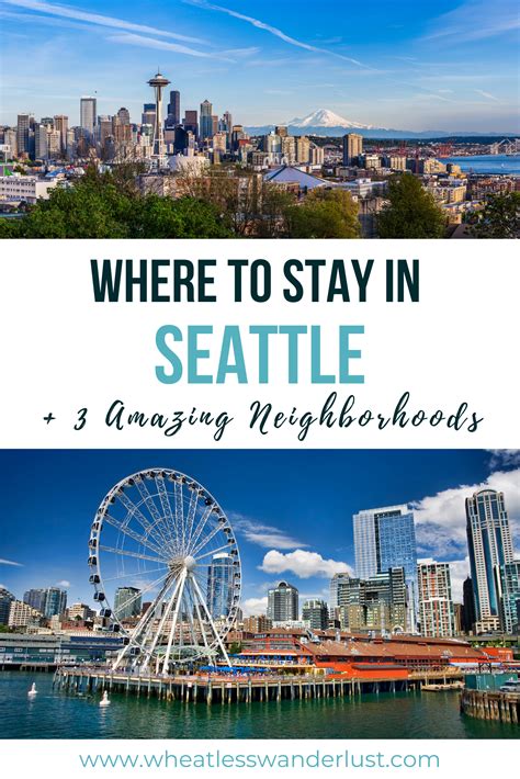 Where to stay in seattle. The Great Wheel in Downtown Seattle Belltown: Best for a trendy stay. Pros: Vibrant nightlife, trendy dining, and shopping options, waterfront access Cons: Street noise, limited parking Accessibility: Excellent Attractions: Olympic Sculpture Park, Seattle Glassblowing Studio, Waterfront Park, Belltown bars and restaurants Nestled between … 