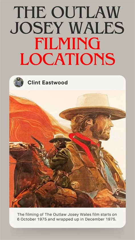 Where was the movie outlaw josey wales filmed. The Outlaw Josey Wales (1976) cast and crew credits, including actors, actresses, directors, writers and more. 