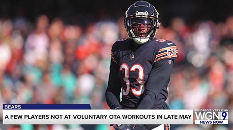 Which Bears players are not at voluntary OTAs?