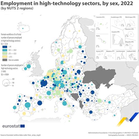 Which EU regions employ more women in high-tech?