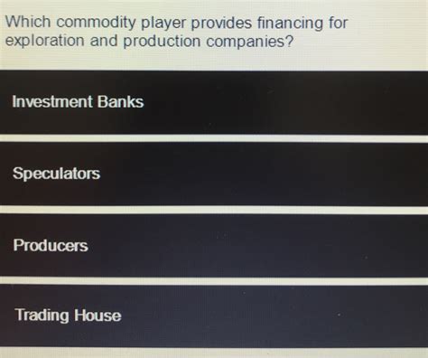 Which commodity player provides financing for exploration.  This page was adapted with...