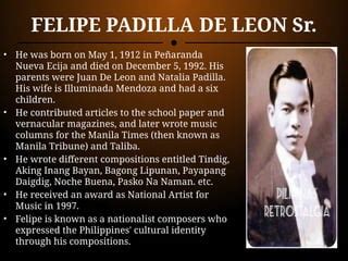 Which is not a composition of felipe de leon sr