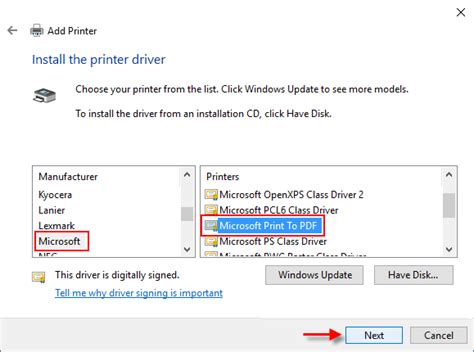 Which microsoft printer driver to use. Installing the latest printer driver...