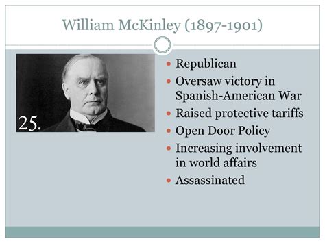 Which president oversaw the spanish american war. The Spanish-American War (1898) was the first significant international military conflict for the United States since its war against Mexico in 1846; it came to represent a critical milestone in the country's development as an empire. ... President William McKinley, despite commanding this new, powerful navy, also recognized that it and its ... 