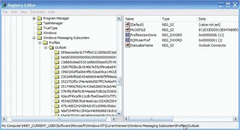 Which registry keys determine the Outlook Profile