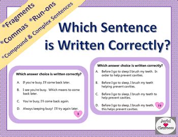 Which sentence is written correctly. May 3, 2017 · Answer: The sentence that is written correctly is C. My teacher said of the veterans: “They have had many interesting experiences.” Explanation: According to APA's citation guidelines, when presenting another person's words, it is necessary to include a colon immediately before the quotation mark that introduces these words.Moreover, in … 
