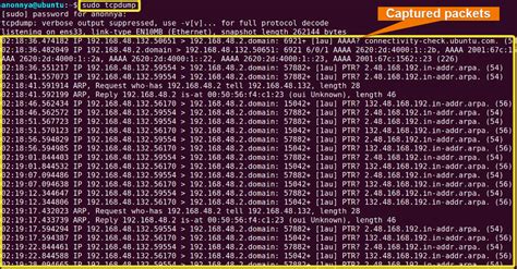 Which tcpdump command outputs detailed packet information.  Text Format The default format...