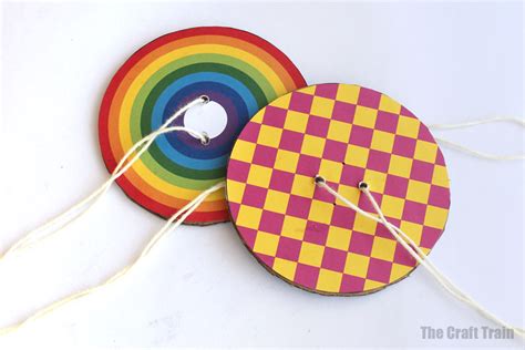 Whirligig Template Circle Of Cardboard String And