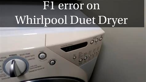 WHIRLPOOL DRYER, WILL NOT START COMES UP F01? BPOUGHT IN 2008, WHIRLPOOL ELECTRONIC ELECTRIC DRYER WHIRLPOOL DUET - Answered by a verified Appliance Technician. By chatting and providing personal info, ... My whirlpool duet dryer shows code F01. WED9400ST0, it had working fine.