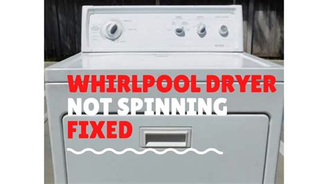 Whirlpool dryer not spinning. Replace a faulty blower, thermistor, or moisture sensor. 4. The Dryer Won’t Tumble or Spin. Failed power supply, wrong setting, unlatched door or faulty belt, drive motor, idler pulley, or drum rollers. Ensure the dryer gets power and disable Control Lock, Timed-Dry, or Automatic Dry setting. 