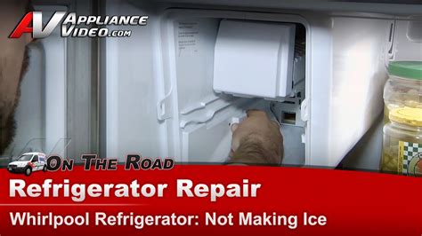 Whirlpool refrigerator troubleshooting not making ice.  Local time 10:11 AM AE...