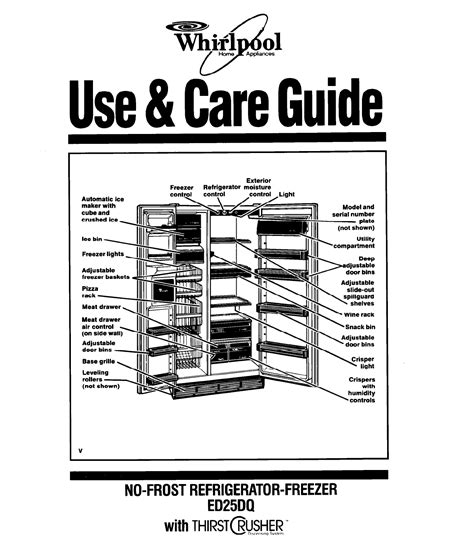 Whirlpool side by side refrigerator service manual. - Construcción 53 [i. e. cincuenta y tres].