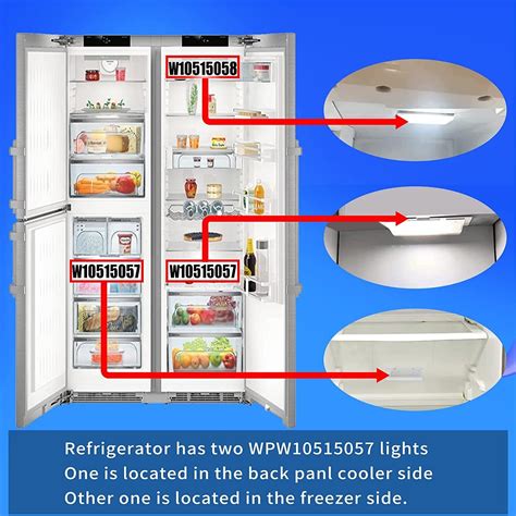 This item: WPW10515058 Refrigerator LED Light for Whirlpool WRS325FDAB06 WRS325FDAD02 WRS325FDAM01 WRS325FDAM02 …
