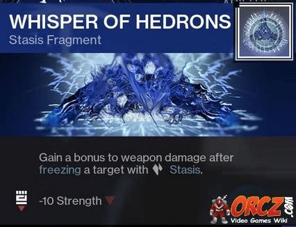 Whisper of Hedrons Fragment No longer increases weapon damage after freezing. Now increases weapon stability, weapon aim assist, Mobility, Resilience, and Recovery after freezing.. 