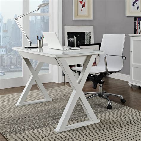 White, Chrome And Glass Desk Wayfair