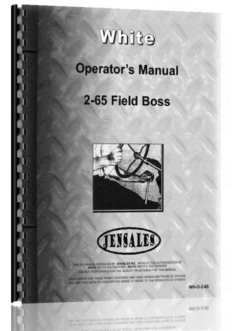 White 2 65 tractor operators manual. - Salvajes - leo con los animales.