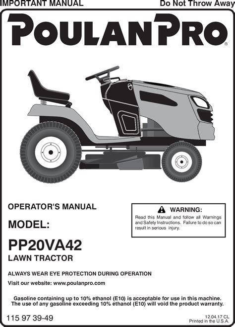 White 42 inch riding mower manual. - Garland master 200 horno de convección manual.
