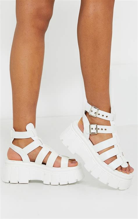 White Chunky Sandals - Etsy UK