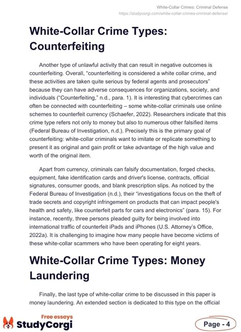 White Collar Crimes - College Essay Examples