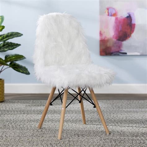 White Fuzzy Chair Wayfair