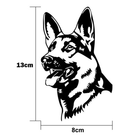 White GERMAN SHEPHERD DOG Animal Car Stickers Classic