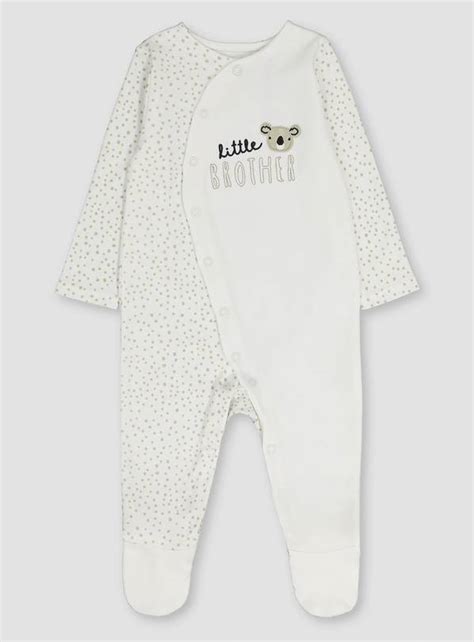 White Little Brother Sleepsuit - Up to 3 mths tuc141733208