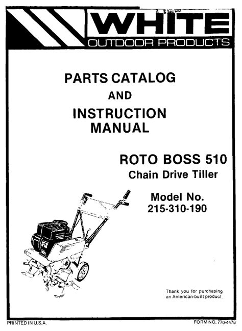 White Outdoor ROTO BOSS 500 214-340-190 Manuals & User Guides