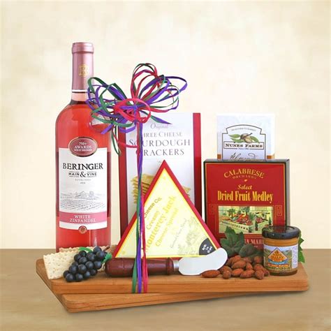 White Wine And Cheese Gift Baskets