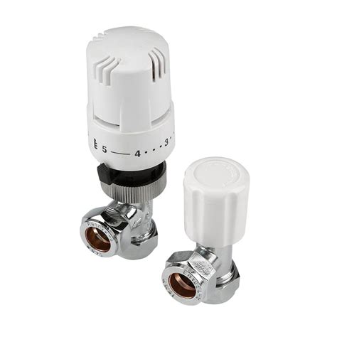 White angled manual and thermostatic radiator valves. - Students essential guide to net by tony grimer.