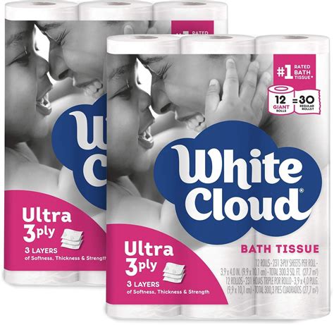 White cloud toilet paper. Product Description. Get toilet paper with cloud-like softness in this 12-pack of White Cloud Ultra Comfort Bathroom Tissue. With ultra-soft value construction, the … 