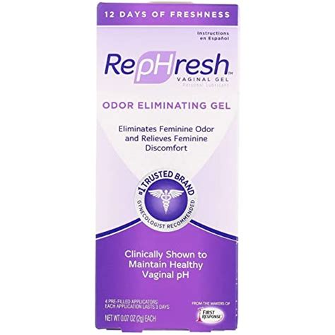 RepHresh™ Odor Eliminating Vaginal Gel, 0.07 oz, 4 Count is specially formulated to help maintain a healthy pH balance inside your vagina, which can help relieve feminine discomfort and eliminate feminine odor. Take control of your feminine health by using RepHresh™ Vaginal Gel once every 3 days. A single application can maintain vaginal pH .... 