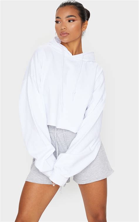 White crop hoodie
