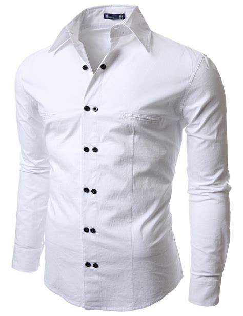 White dress shirts for men. Alfani. Men's Slim Fit Stain Resistant French Cuff Dress Shirt, Created for Macy's. $60.00. Now $25.00. (27) FREE SHIPPING available on a huge assortment of Men's Dress Shirts. Shop the latest brands & styles, long and short sleeve, button downs, and collared shirts. 