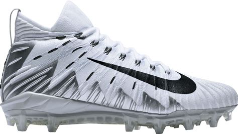 White nike alpha football cleats. The Nike Alpha Menace 3 Shark "White/Black" Men's Football Cleat has an aggressive rubber sole designed to grip the ground while flexing with your foot so you can unleash your speed during practice or play. It updates the previous version with overlays at the midfoot to give you secure support when you juke, spin and cut your way down the field. 
