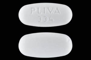 PLIVA/334. Description. Oblong, White. Rating. AB. Package Details. 100 Tablets/Bottle NDC 50111-0334-01 500 Tablets/Bottle NDC 50111-0334-02. Product Materials.. 