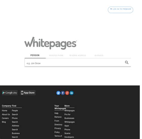 White pages official site. Whitepages provides answers to over 2 million searches every day and powers the top ranked domains: Whitepages , 411, and Switchboard. Start a search. Lookup People, Phone Numbers, Addresses & More in Connecticut (CT). Whitepages is the largest and most trusted online phone book and directory. 