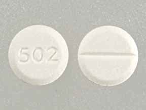 White round pill 502. This white round pill with imprint LL 502 on it has been identified as: Phenobarbital 30 mg. This medicine is known as phenobarbital. It is available as a prescription only medicine and is commonly used for Hyperbilirubinemia, Insomnia, Sedation, Seizures. 