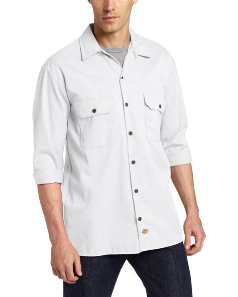 White work shirt. Discover a versatile and functional workwear essential with our cotton work shirts. Crafted for comfort and durability, our cotton work shirts are easy to clean and available in a variety of styles. From classic button-downs to soft-shouldered and short-sleeved options, find the perfect fit for your work wardrobe at DICK's Sporting Goods. ... 