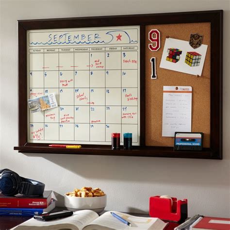Whiteboard Calendar With Cork Board