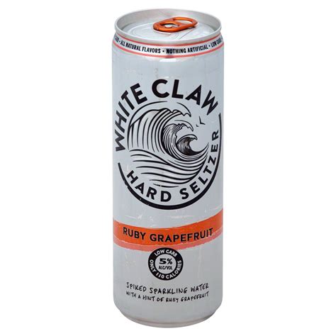 Whiteclaw. Mar 18, 2024 · White Claw ™ Hard Seltzer is crafted with quality ingredients, made from a blend of seltzer water, triple distilled spirit, and a hint of fruit flavour. Check below to see our full ingredients and nutrition labels. Ruby Grapefruit. Ingredients: Purified Sparkling water, alcohol, sucrose, natural flavours, citric acid, natural grapefruit juice concentrate 