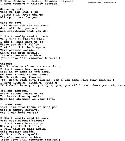 Whitney houston i have nothing lyrics. Things To Know About Whitney houston i have nothing lyrics. 