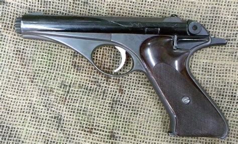 Whitney Firearms Corp Wolverine Semi Automatic Pistol. The Whitney Wolverine was manufactured from 1956 to 1959. The appearance was apparently much too futuristic for the pistol-buying public of the time. Fewer than 14,000 were made. Space-age styling with overly-intricate internal mechanisms sealed the fate of the Whitney Wolverine.